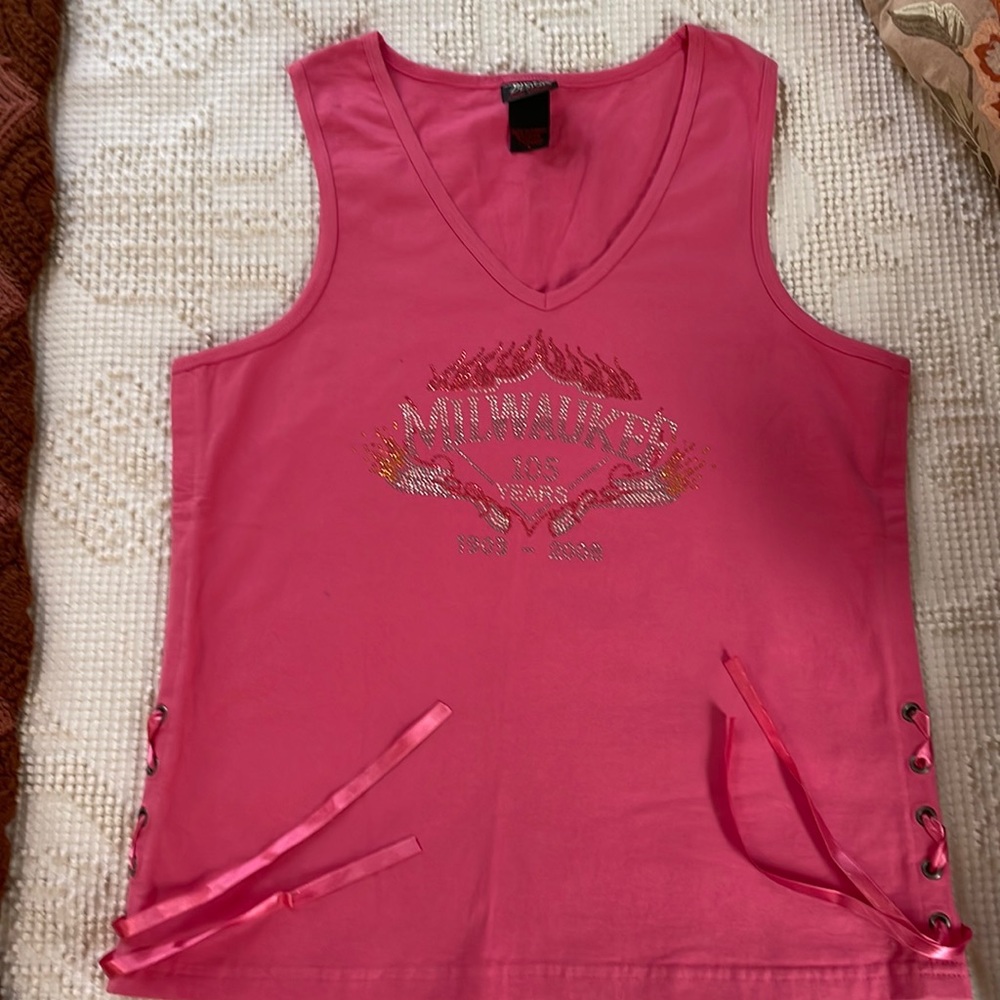 Biker Design V-Neck T-Shirt Lije New Suze Large